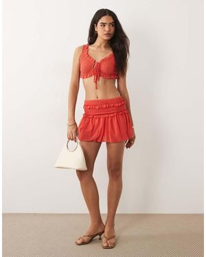 ASOS Shirred Mesh Co-ord Mini Skirt