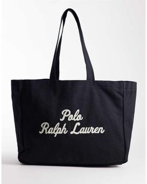 Polo Ralph Lauren Embroidered Canvas Tote - Black