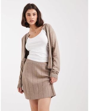Object Mini-jupe d'ensemble en maille fine - taupe chiné - Neutre