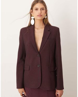 Mango Bergen Classic Tailored Blazer - Purple