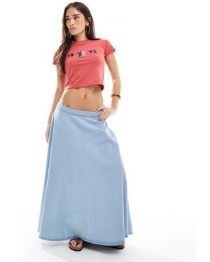 ASOS Denim Circle Skirt - Blue