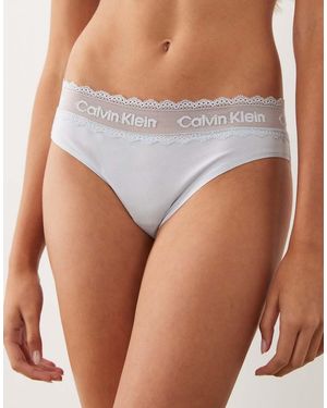 Calvin Klein Katoenen Kanten Bikinislip - Blauw