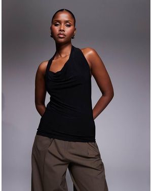 River Island Top Con Cuello Halter De - Gris