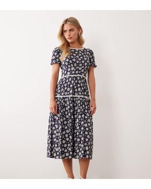 Nobody's Child Petite Dara Cap Sleeve Midi Dress - Blue