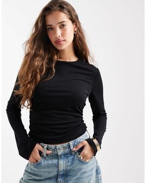 ONLY Ruched Detail Textured Top - Black