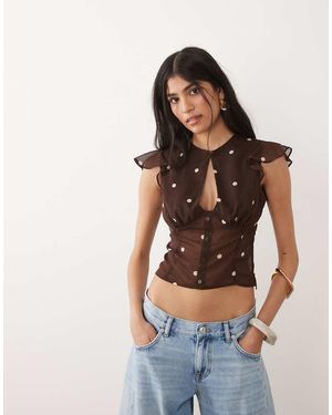 ASOS Overhemd Van Chiffon Met Uitsnijding En Kapmouwtjes - Meerkleurig