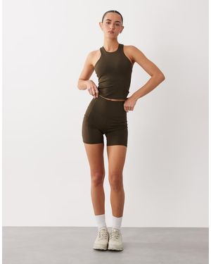 4505 Icon Active Racer Back Vest With Inner Bra And Removable Padding - Natural