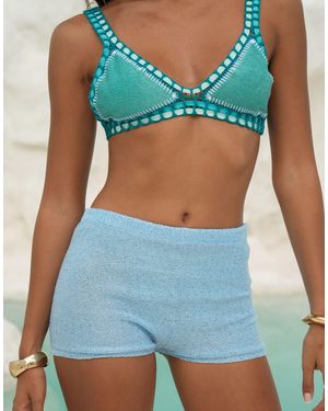 Moda Minx X Alejandra Vidal Sequin Knit Micro Shorts - Blue