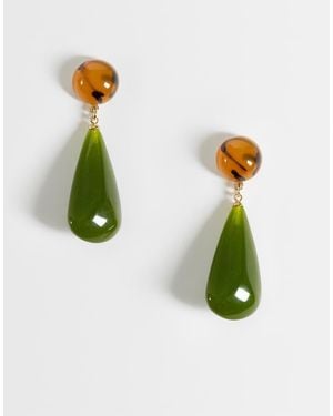 ASOS Sleek Pendant Earrings - Green