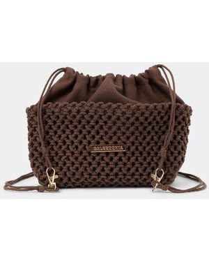 Calzedonia Knitted Mini Bag - Brown