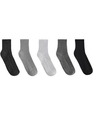 Oysho 5 Pairs Of Quarter Socks With Cotton - White