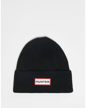 HUNTER – gerippte unisex-strickmütze - Schwarz