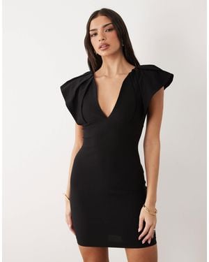 Vesper – minikleid aus bengaline - Schwarz