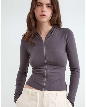 Balmohk Sudadera Gris Jaspeado 1 - Morado