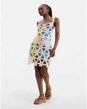 Desigual Crochet Dress - White