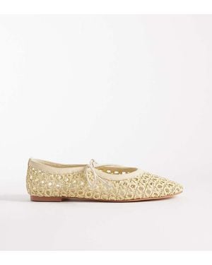 Glamorous Woven Ballet Flats - Natural