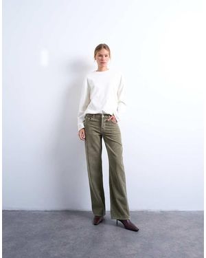 TOPSHOP Vaqueros Verde De Talle Bajo De Pana Ember De - Blanco