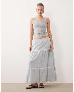 Abercrombie & Fitch Tiered Maxi Skirt - Grey