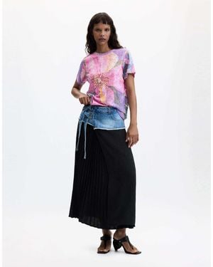 Desigual T-shirt mit blumenmuster - Weiß