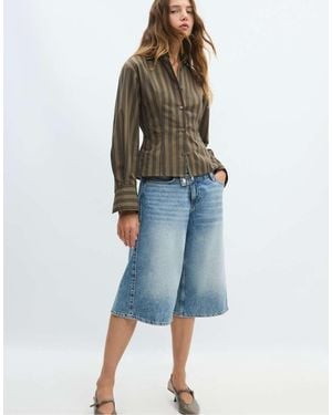 Stradivarius Striped Shirt - Blue