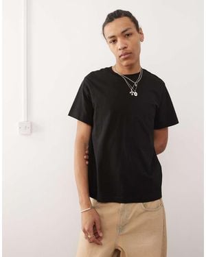 Weekday Boxy Fit Heavy Weight Jersey T-shirt - Black