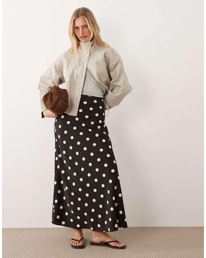 Jdy A-line Satin Maxi Skirt - White