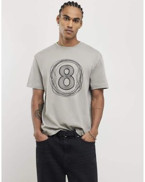 River Island Regular Fit 8 T-Shirt - Grey