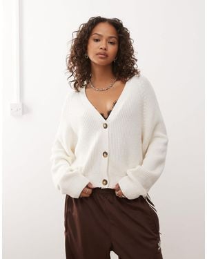 Monki Knit Cardigan - White