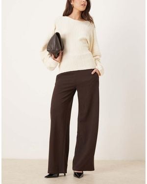 Jdy Wide Leg Tailored Trousers - Natural