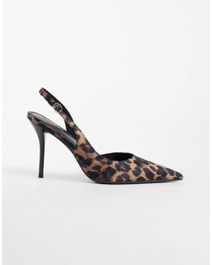 ASOS Polo Slingback Stiletto High Heel Shoes - Metallic