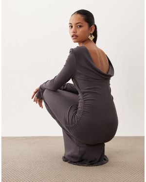 SNDY'S Ruched Waist Detail Cowl Back Maxi Dress - Multicolour