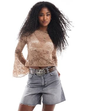 Miss Selfridge – oberteil aus spitze - Grau