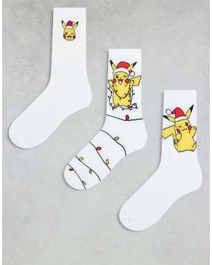 ASOS Pokémon 3 Pack Socks With Christmas Graphic - Metallic