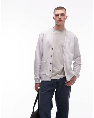 ARKET Midweight Terry Cardigan With V-neck - Gray