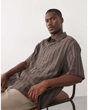 ASOS Oversized Textured Shirt - Brown