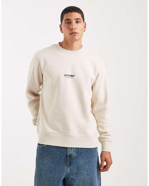 Jack & Jones Sweatshirt With Front Logo - Natural
