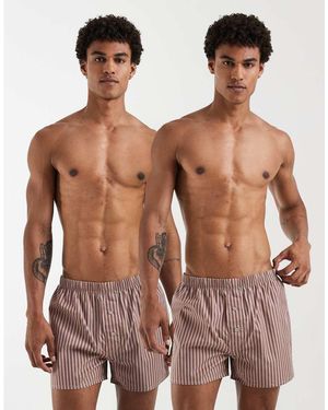 ASOS Set Van 2 Geweven Boxershorts - Bruin
