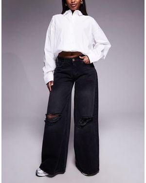 Courtside Oversized Denim Jeans - Blue