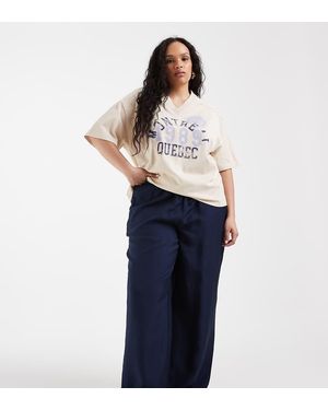 ONLY High Waist Textured Trousers - Blue