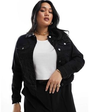 Vero Moda Cropped Denim Jacket - Black