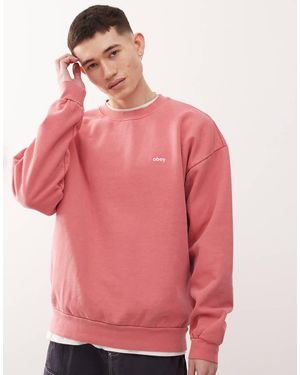 Obey T-Shirt A Maniche Lunghe Minerale Pigmentato Con Logo - Rosa