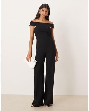 Mango Off Shoulder Jumpsuit - Blue