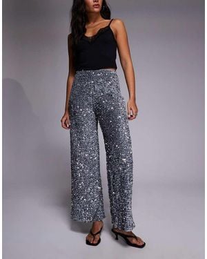 River Island Sequin Pull On Trousers - Blue