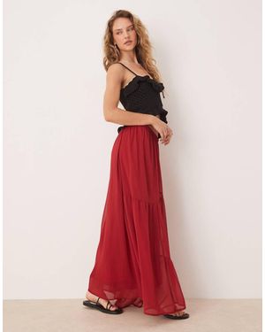 ASOS Luchtige Zachte Boho Maxi Rok - Rood