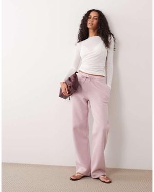 Gina Tricot Set Loose Fit Straight Leg Joggers - Pink