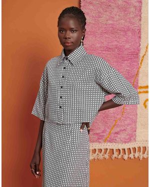 Ghospell Check Cropped Shirt Co-Ord - Multicolour