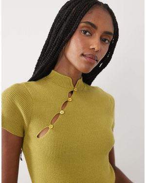 Miss Selfridge Strickoberteil mit stehkragen - Gelb