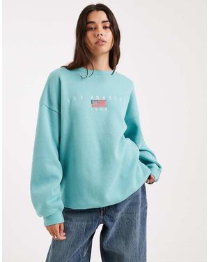 Daisy Street Sudadera Con Bordado "La" De - Azul