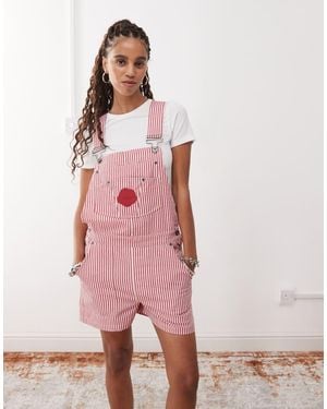 Kickers Stripe Dungarees - Pink