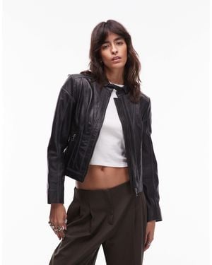 Urbancode Contrast Seam Racer Jacket - Blue